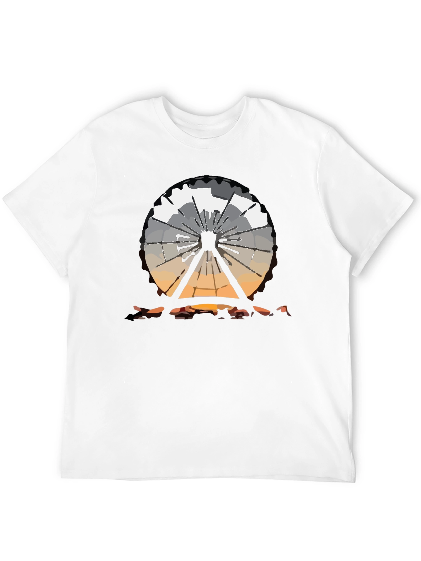 Ferris Wheel Graphic Tee - Black Cotton T-Shirt
