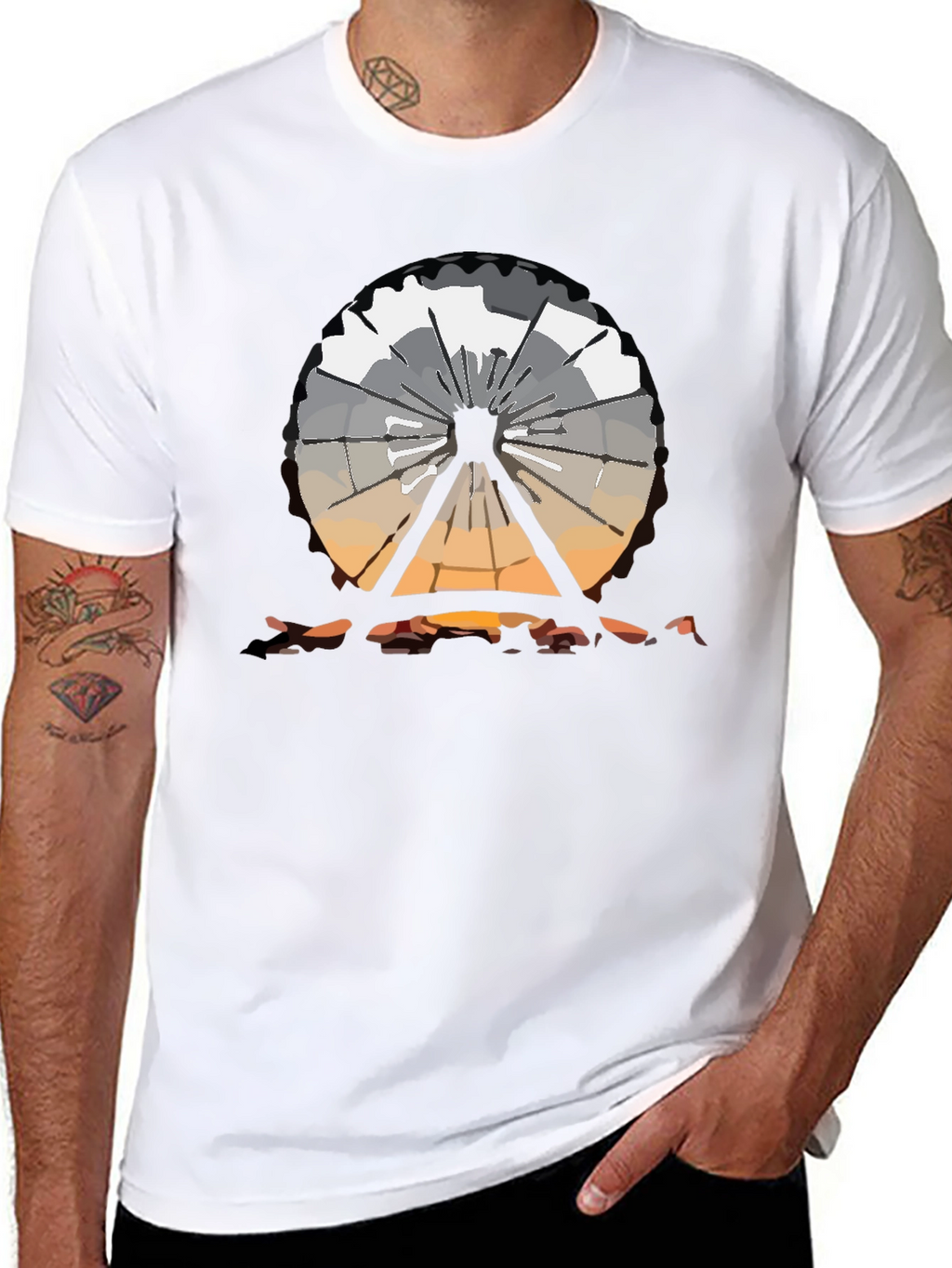 Ferris Wheel Graphic Tee - Black Cotton T-Shirt