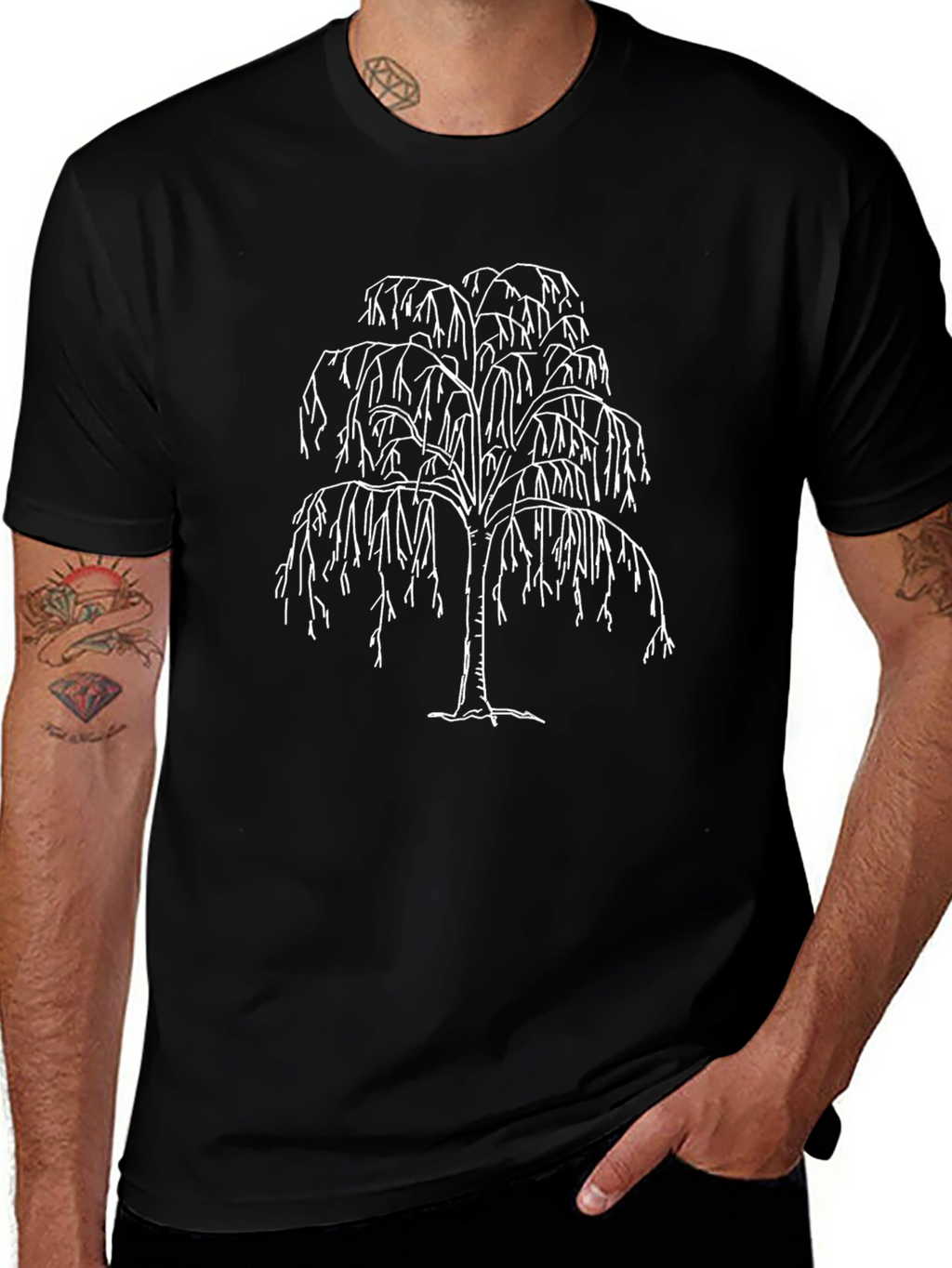 Willow Tree Graphic Black T-Shirt