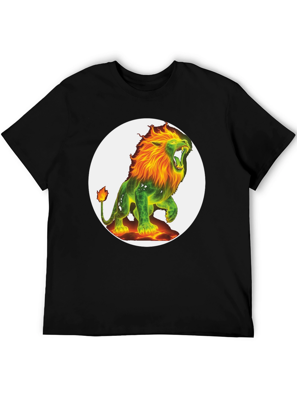 Fiery Lion Graphic Tee - Bold & Unique Design