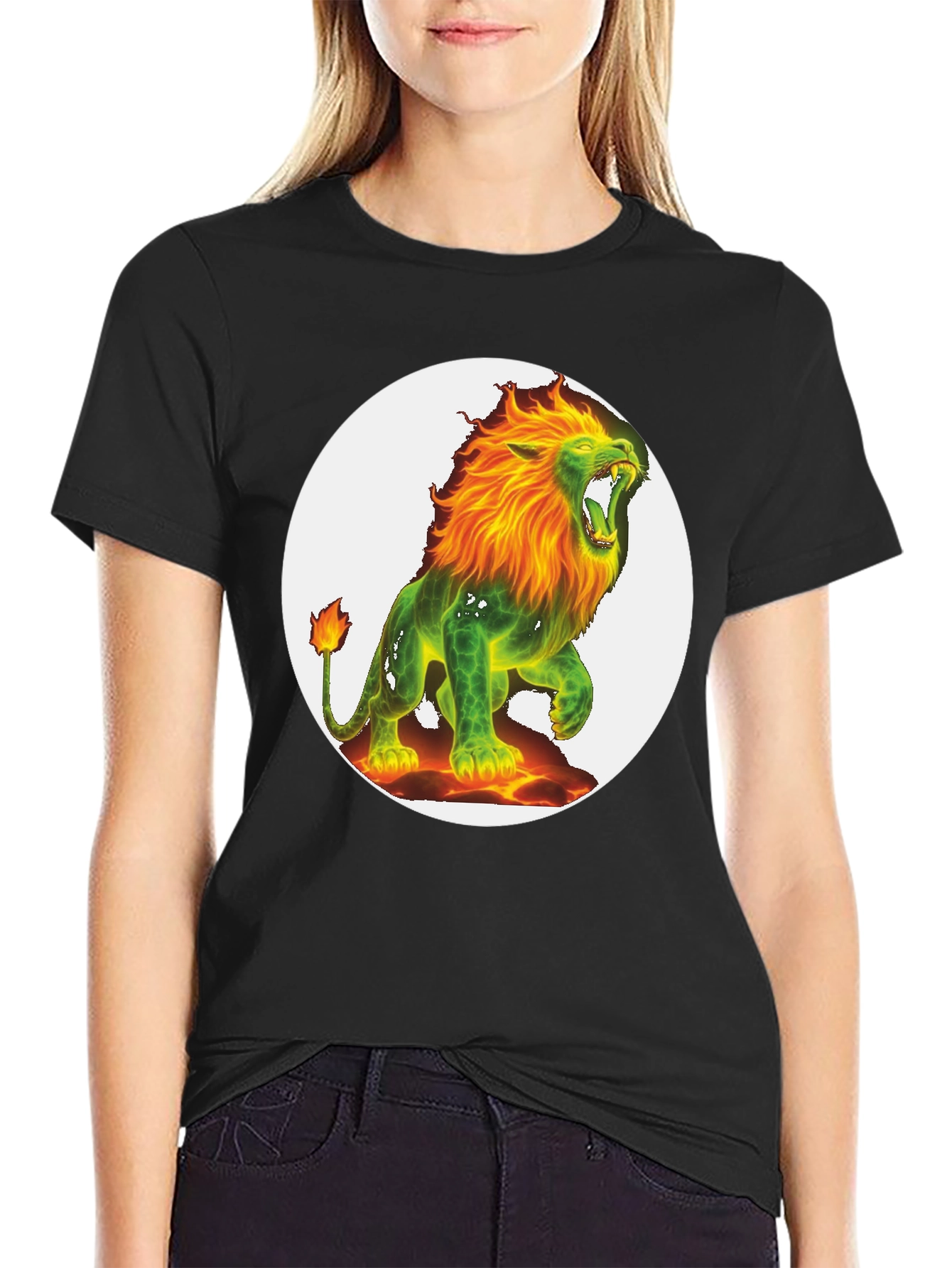 Fiery Lion Graphic Tee - Bold & Unique Design