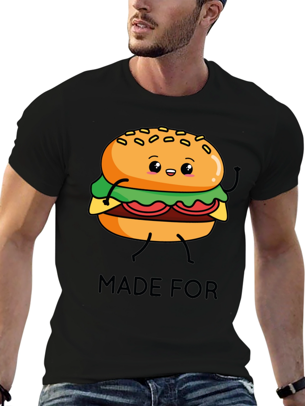 Cartoon Burger Made For T-Shirt