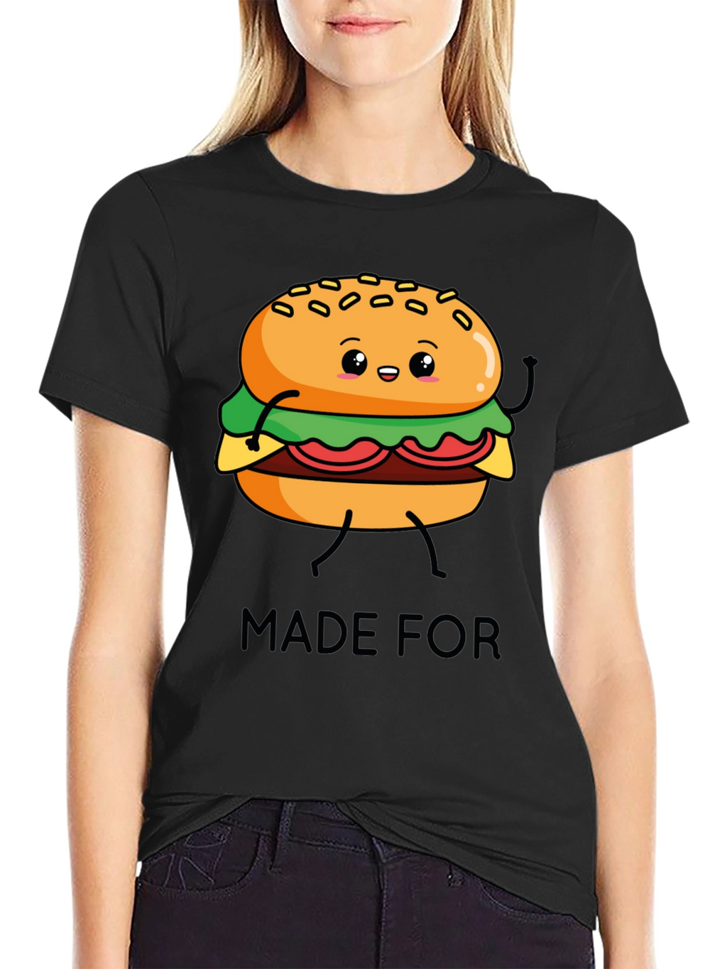Cartoon Burger Made For T-Shirt