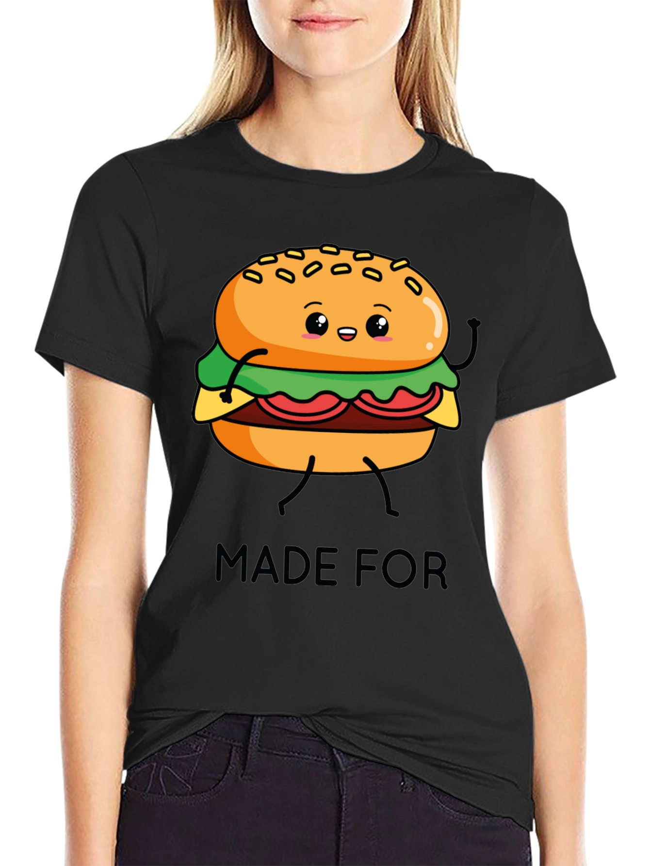 Cartoon Burger Made For T-Shirt