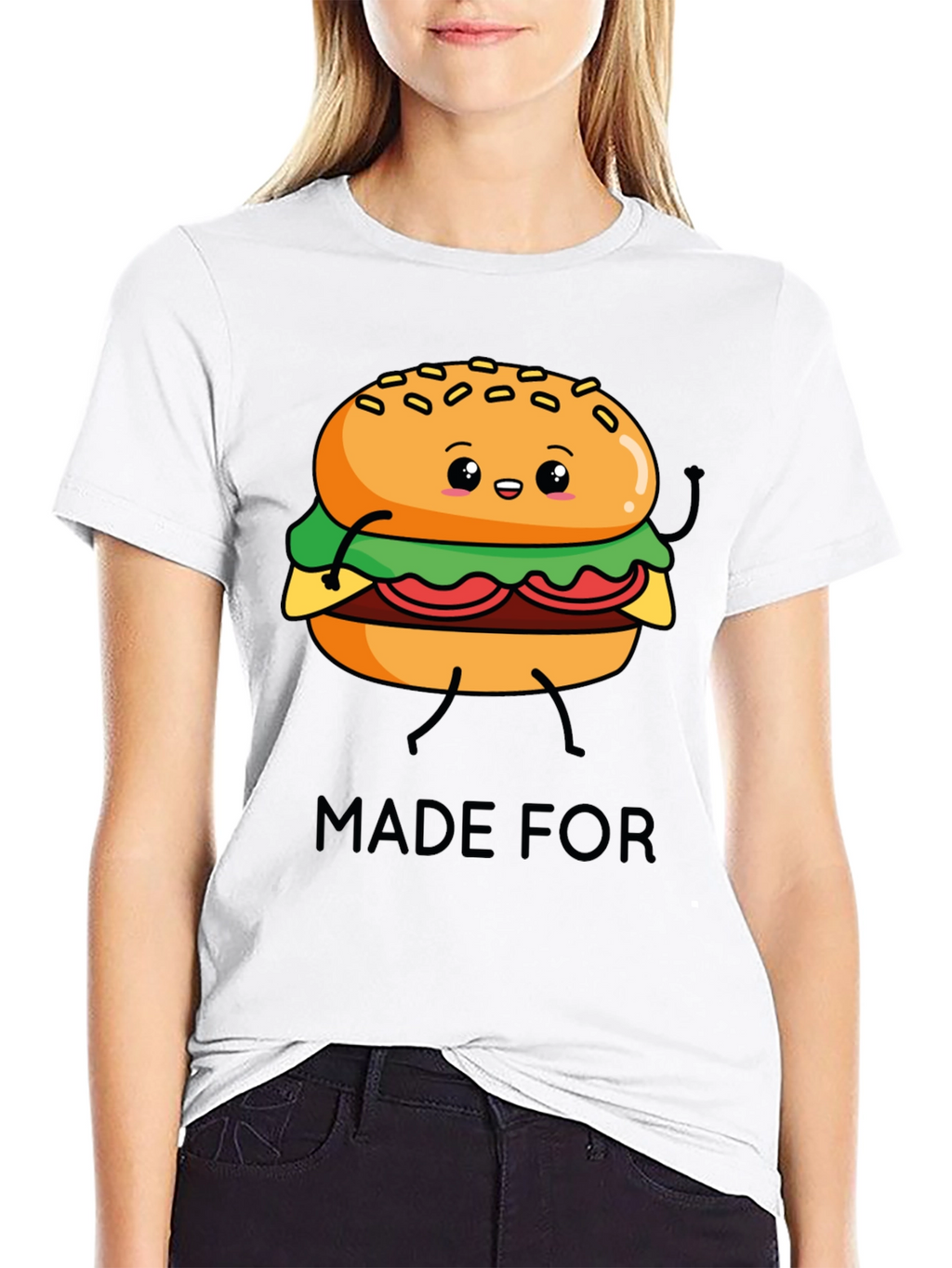 Cartoon Burger Made For T-Shirt