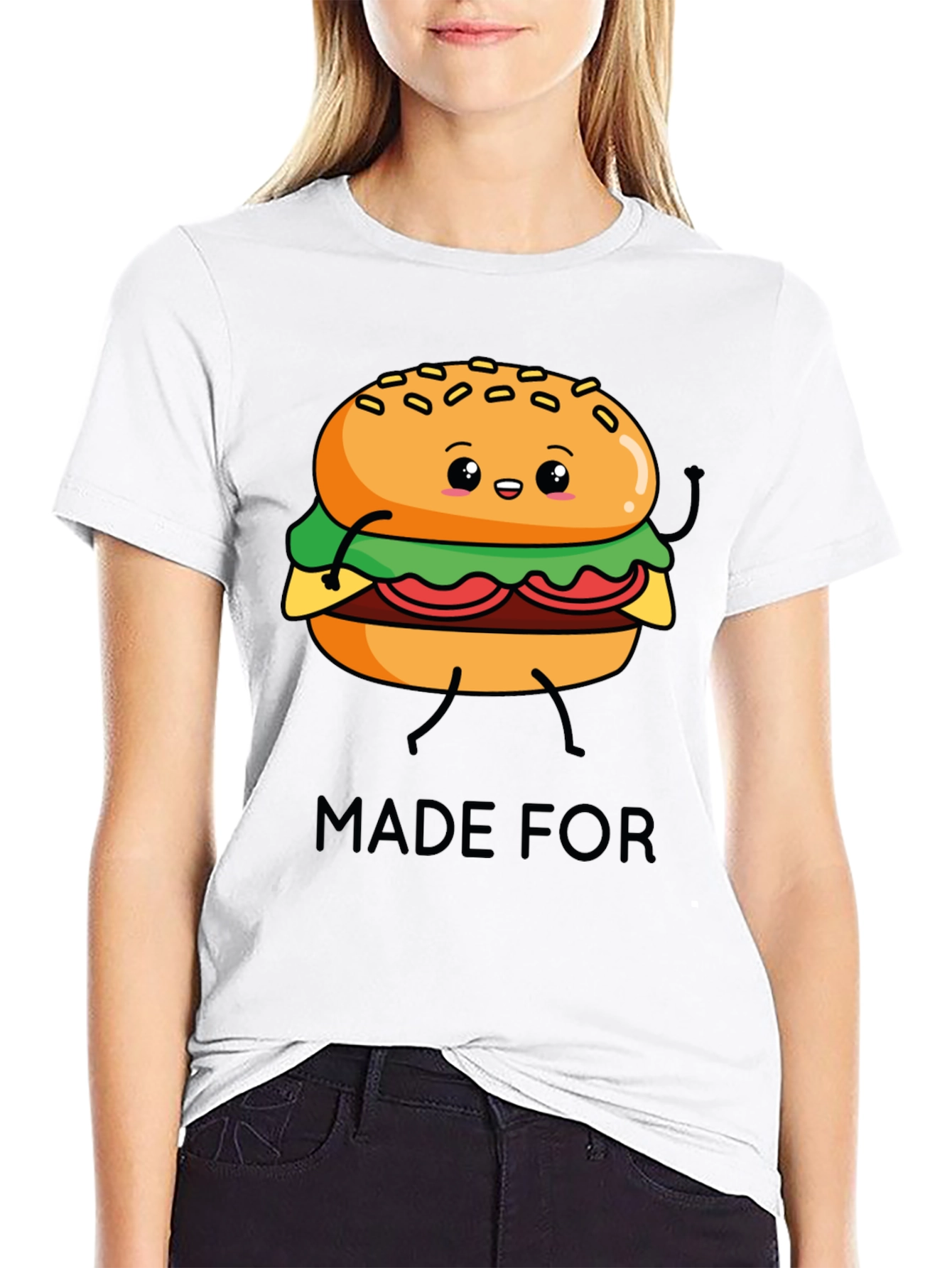 Cartoon Burger Made For T-Shirt