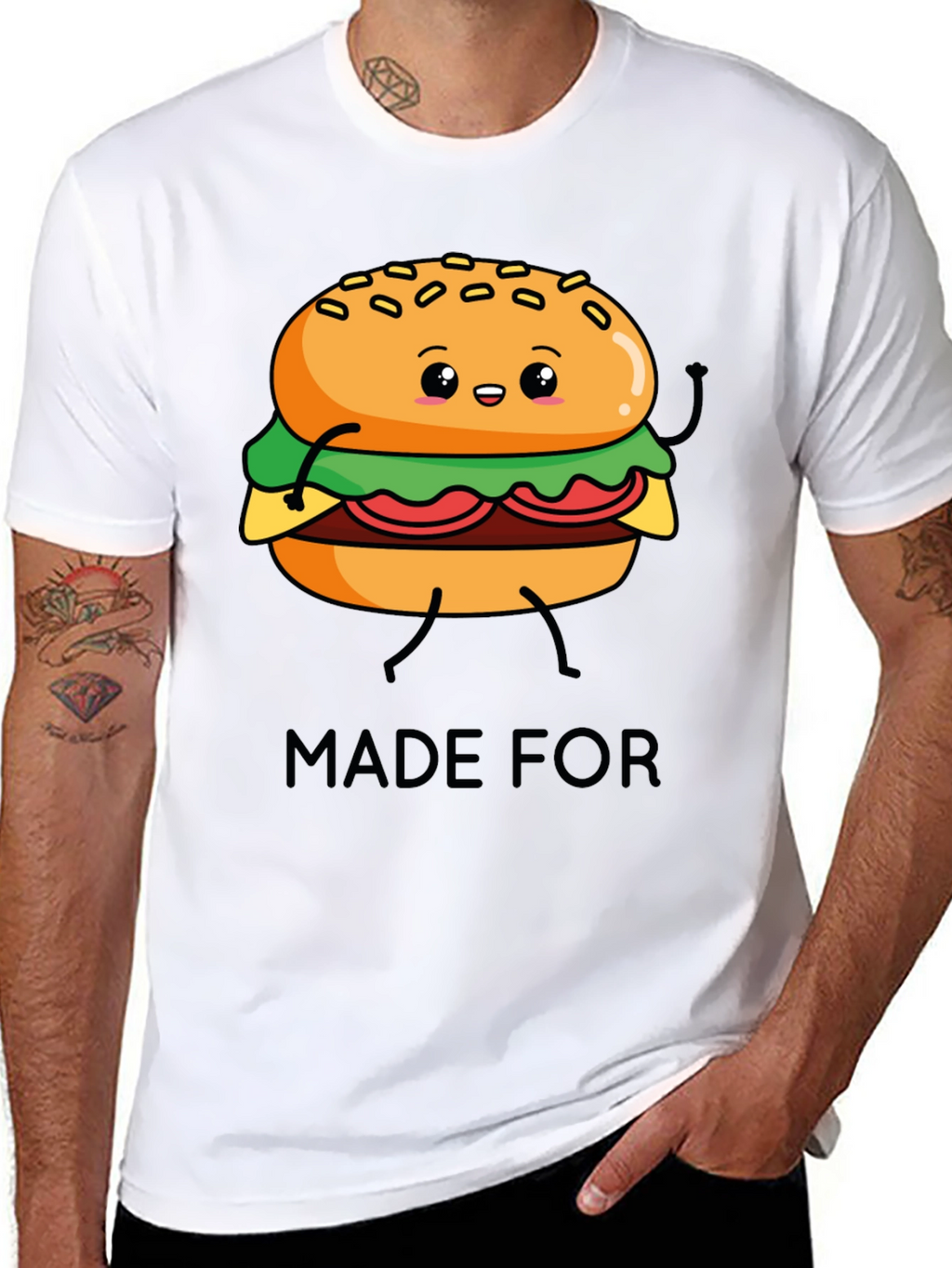 Cartoon Burger Made For T-Shirt