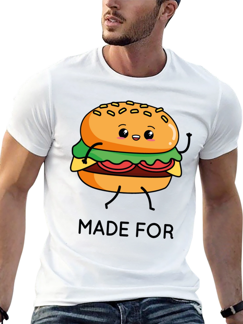 Cartoon Burger Made For T-Shirt