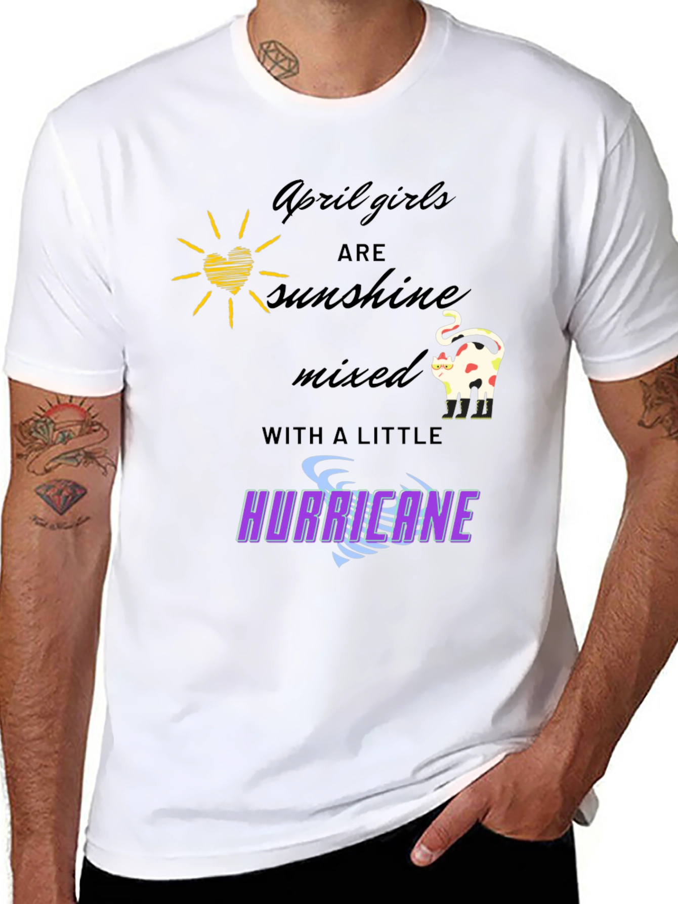April Girls Sunshine Hurricane Graphic T-Shirt