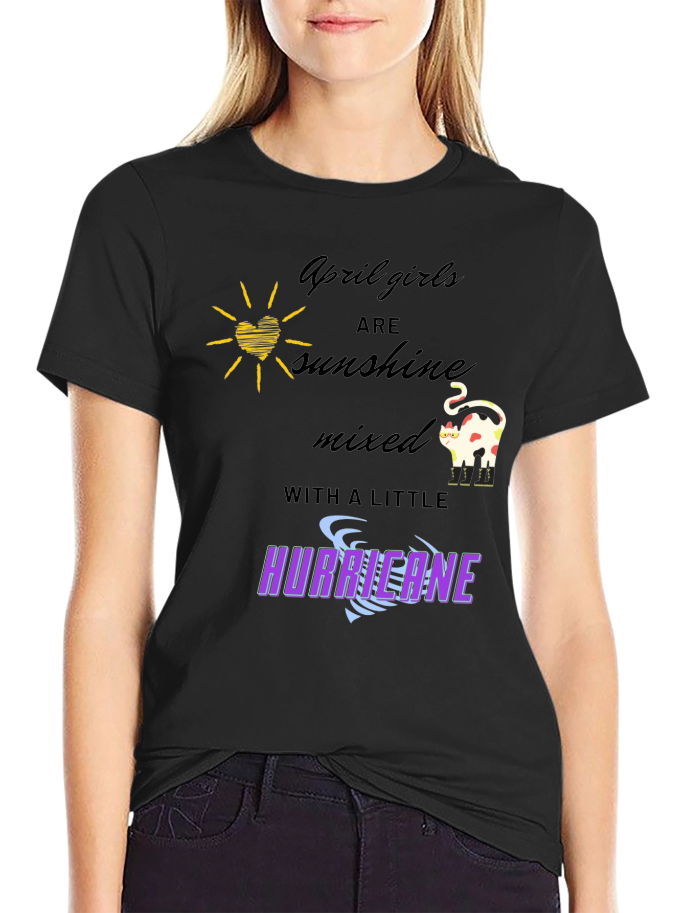April Girls Sunshine Hurricane Graphic T-Shirt