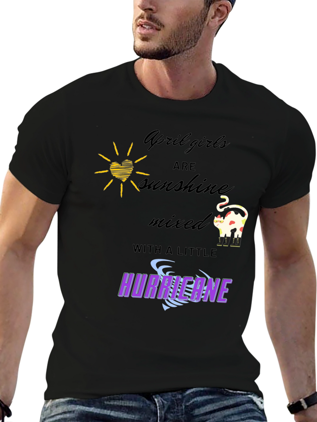 April Girls Sunshine Hurricane Graphic T-Shirt