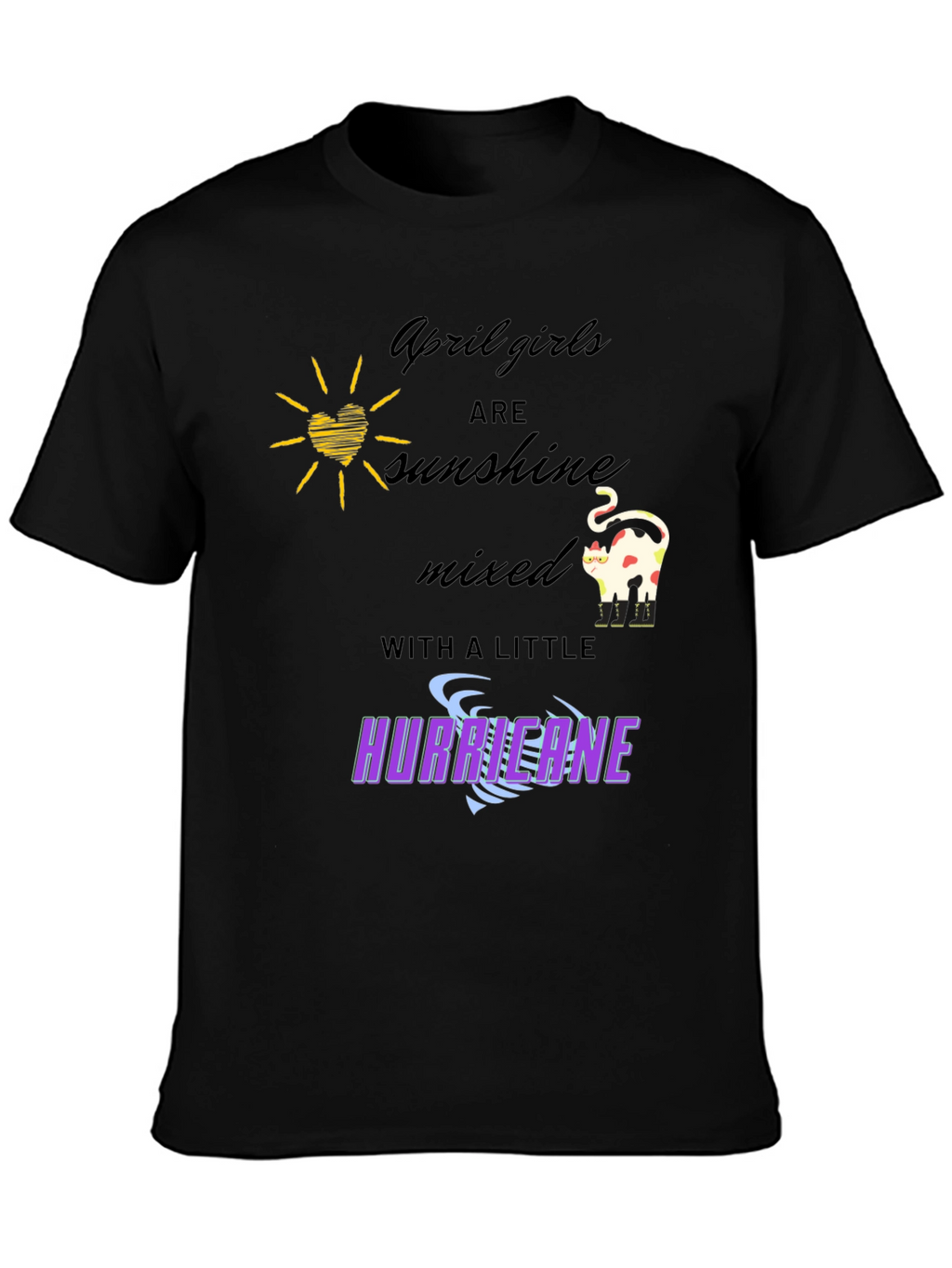 April Girls Sunshine Hurricane Graphic T-Shirt