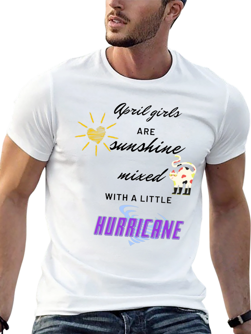 April Girls Sunshine Hurricane Graphic T-Shirt
