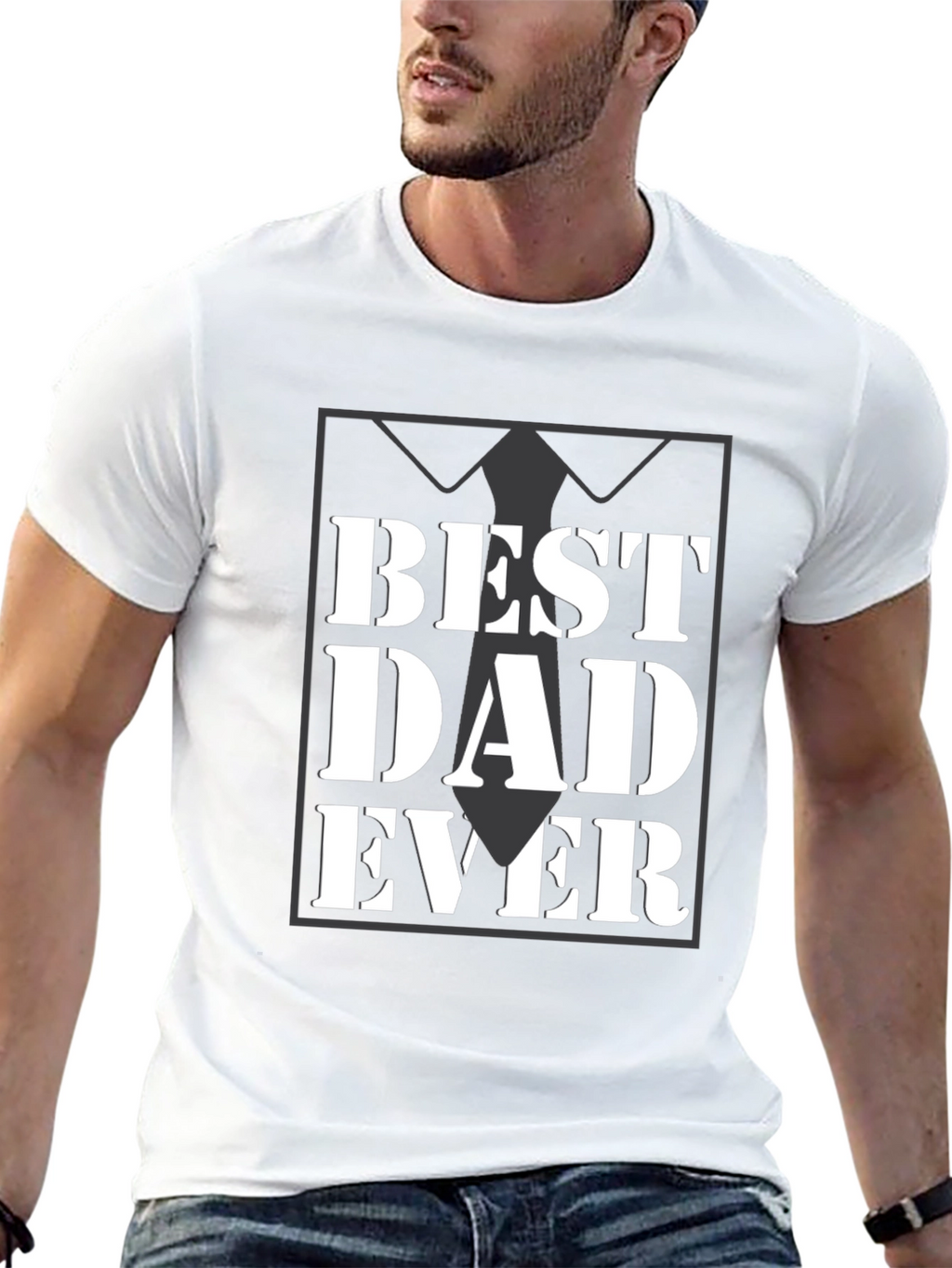 Best Dad Ever Black Graphic Tee