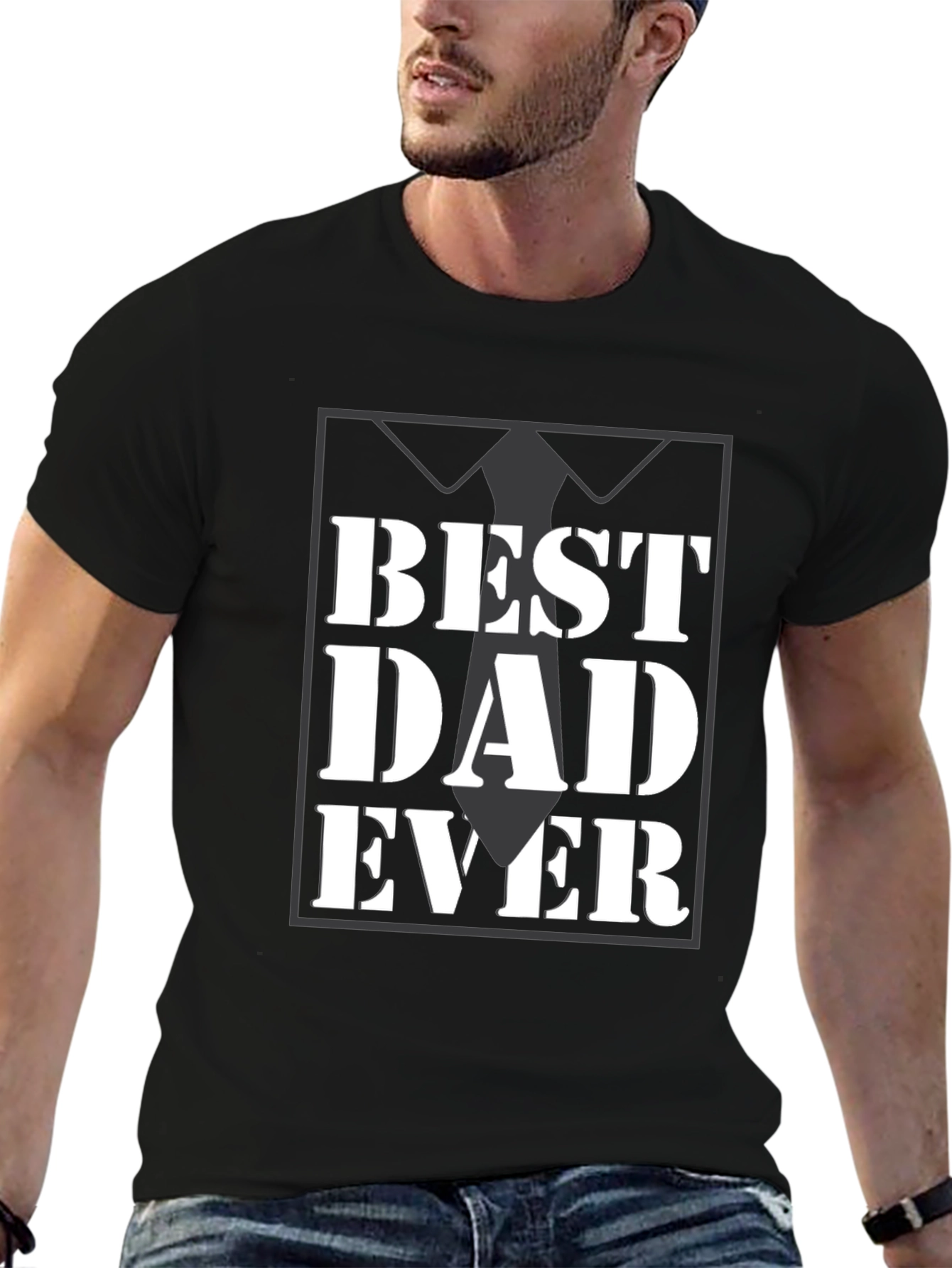 Best Dad Ever Black Graphic Tee