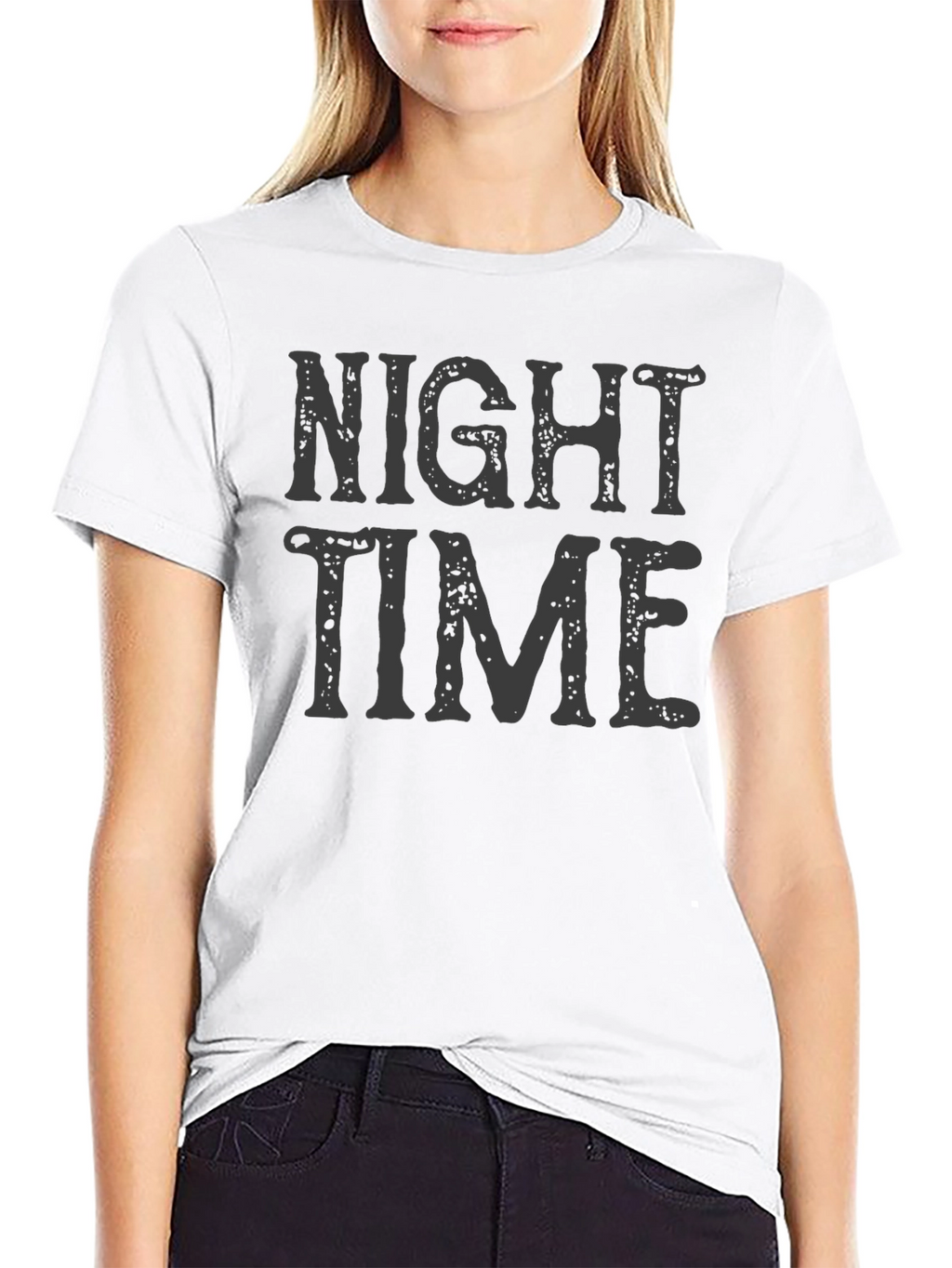 Night Time Graphic Print T-Shirt - Casual Wear