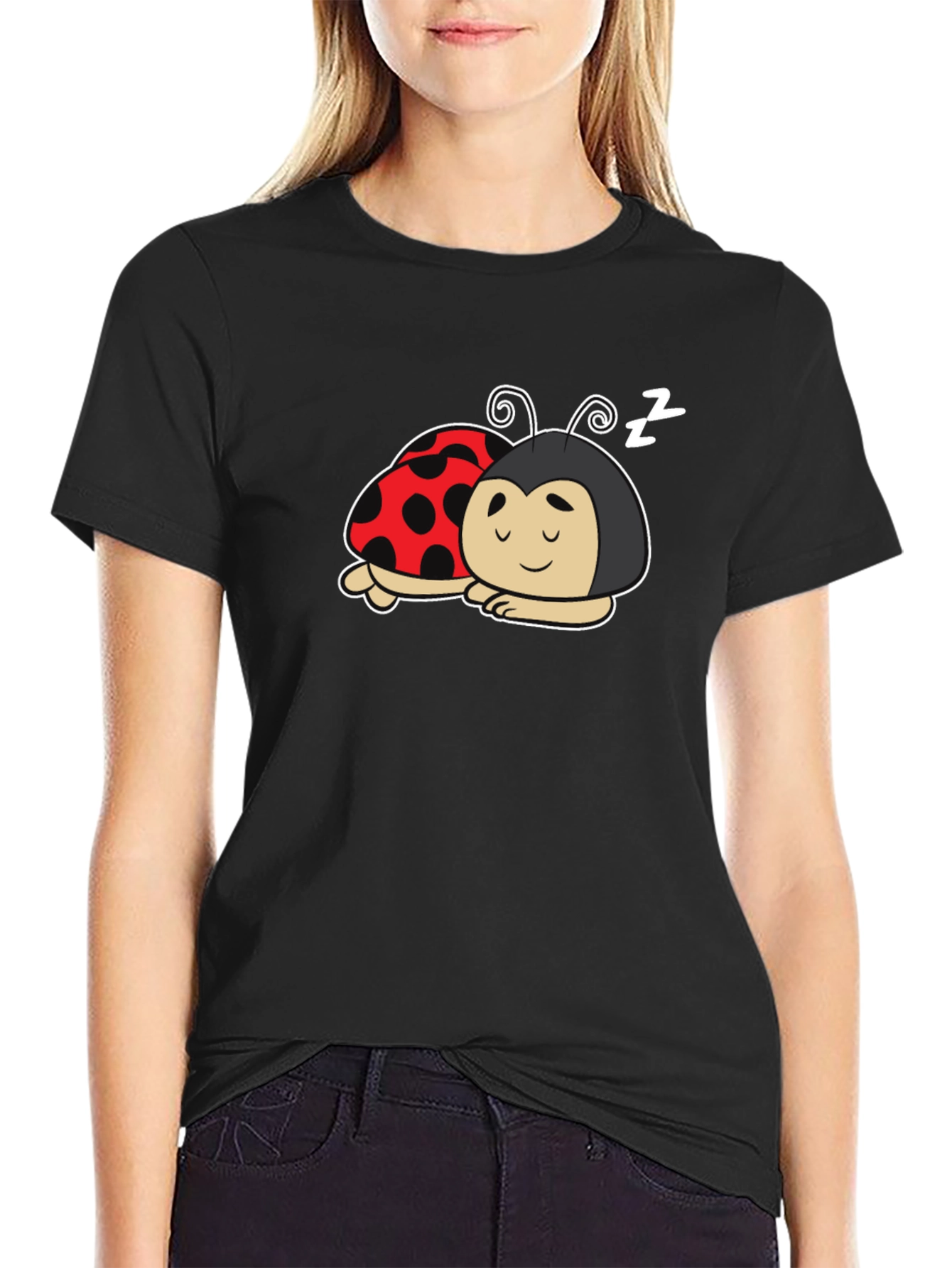 Sleeping Ladybugs Graphic T-Shirt - Cute Bug Tee