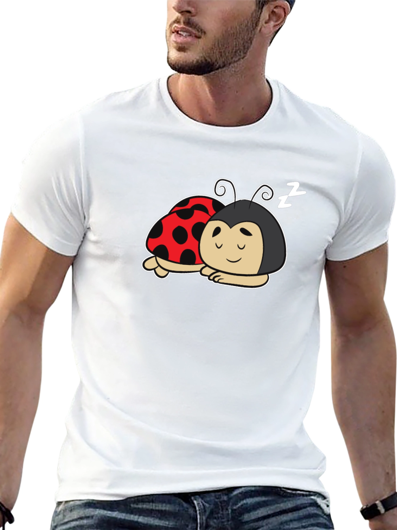 Sleeping Ladybugs Graphic T-Shirt - Cute Bug Tee