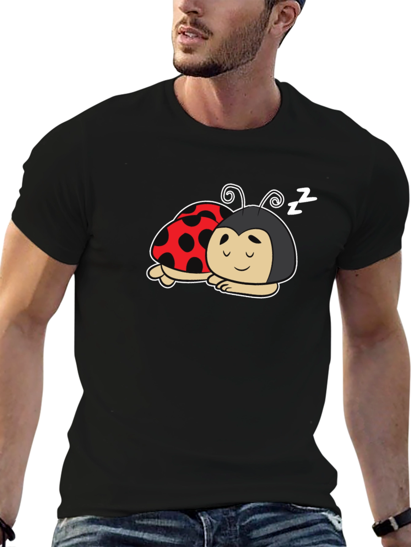 Sleeping Ladybugs Graphic T-Shirt - Cute Bug Tee