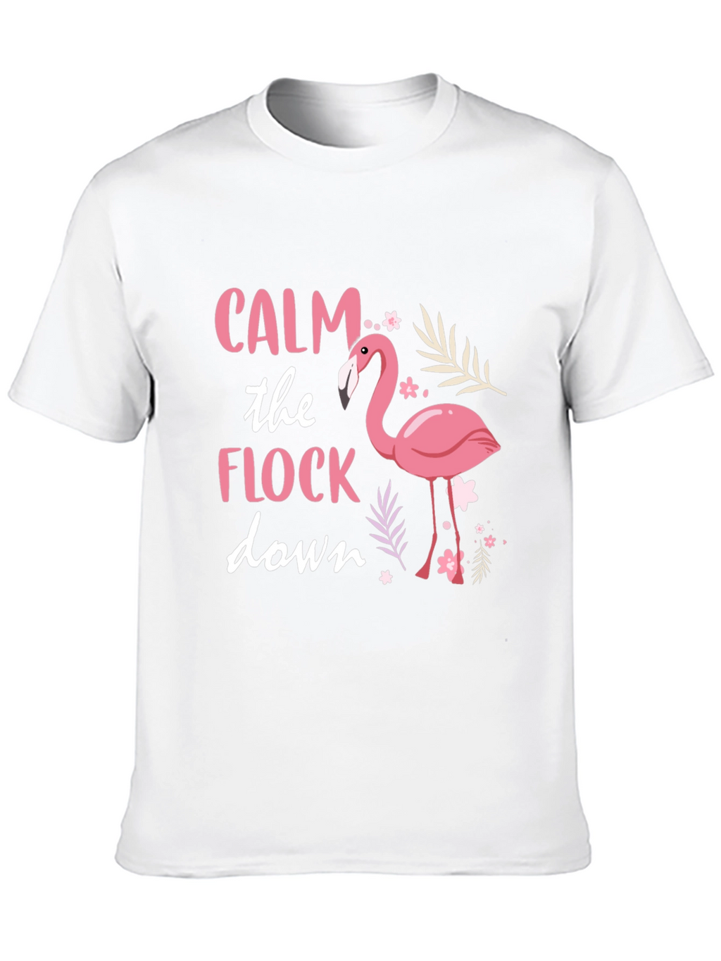 Calm the Flock Down Flamingo Graphic Tee - Black