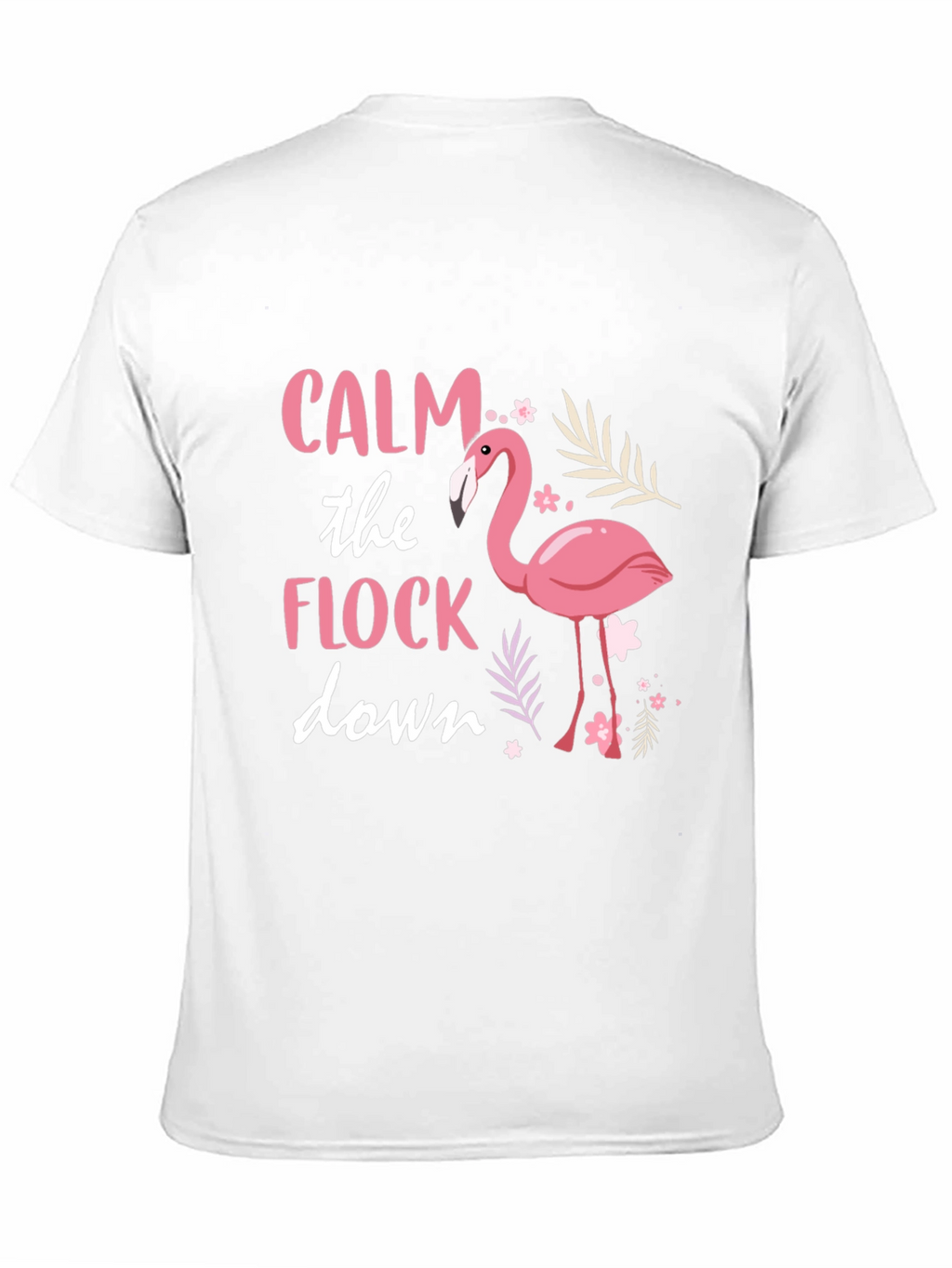Calm the Flock Down Flamingo Graphic Tee - Black
