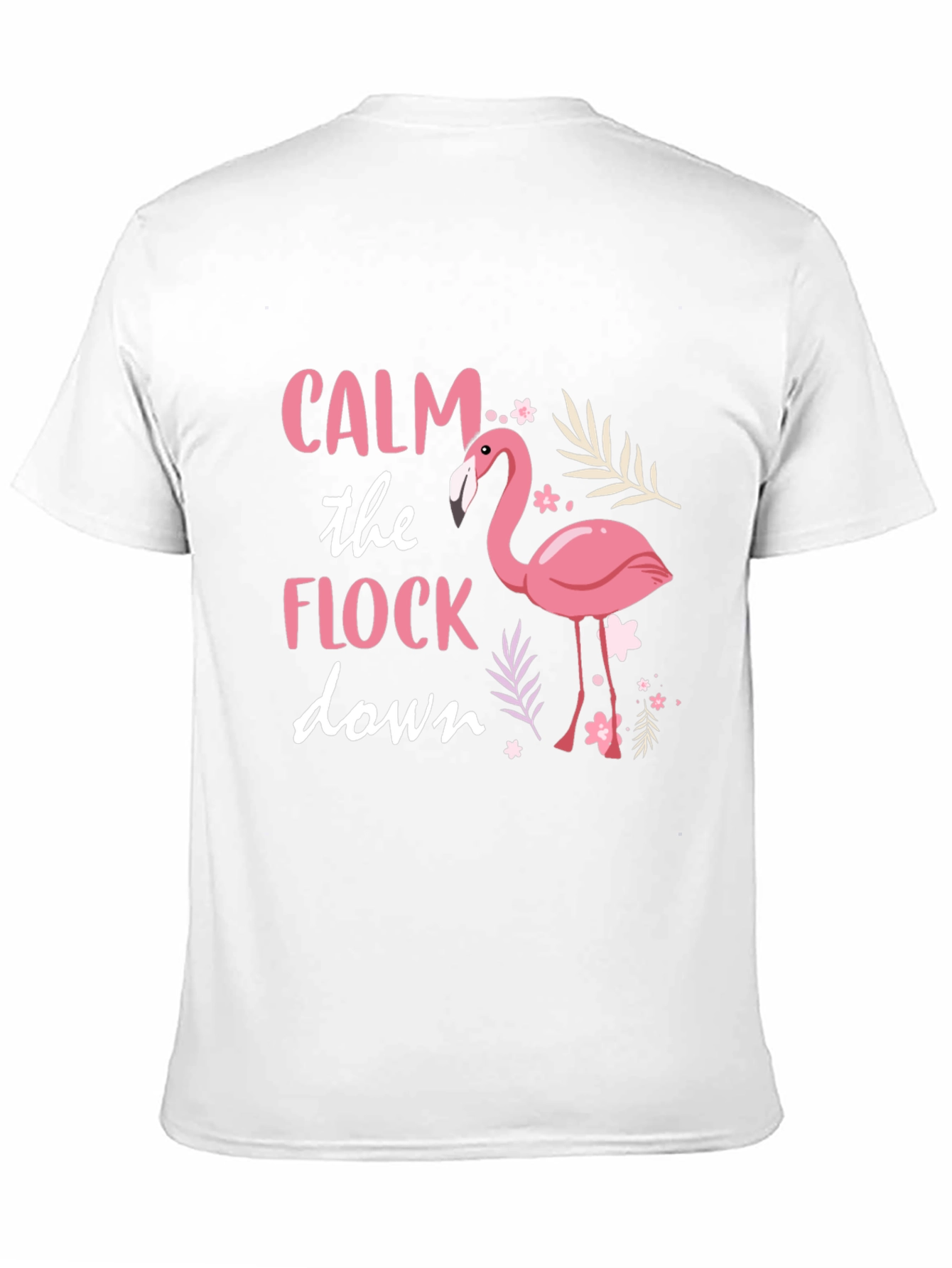 Calm the Flock Down Flamingo Graphic Tee - Black
