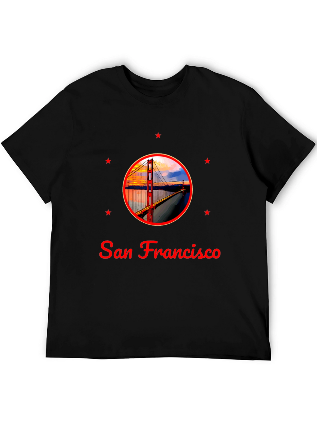 San Francisco Bridge Graphic Black T-Shirt