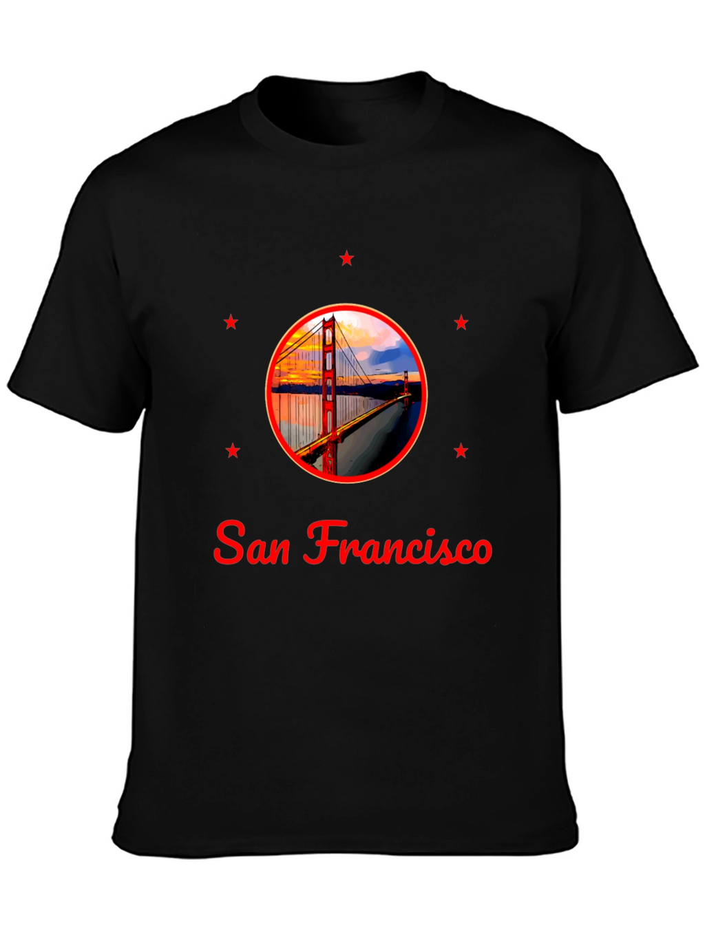 San Francisco Bridge Graphic Black T-Shirt
