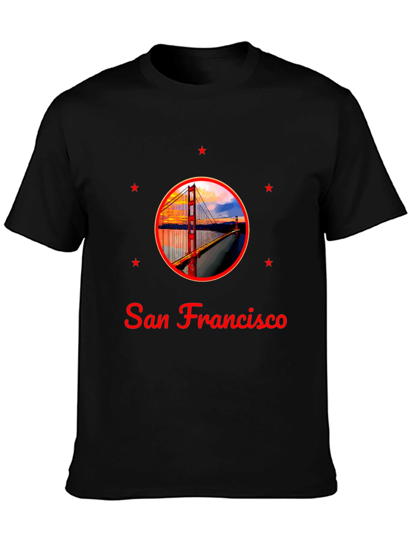 San Francisco Bridge Graphic Black T-Shirt