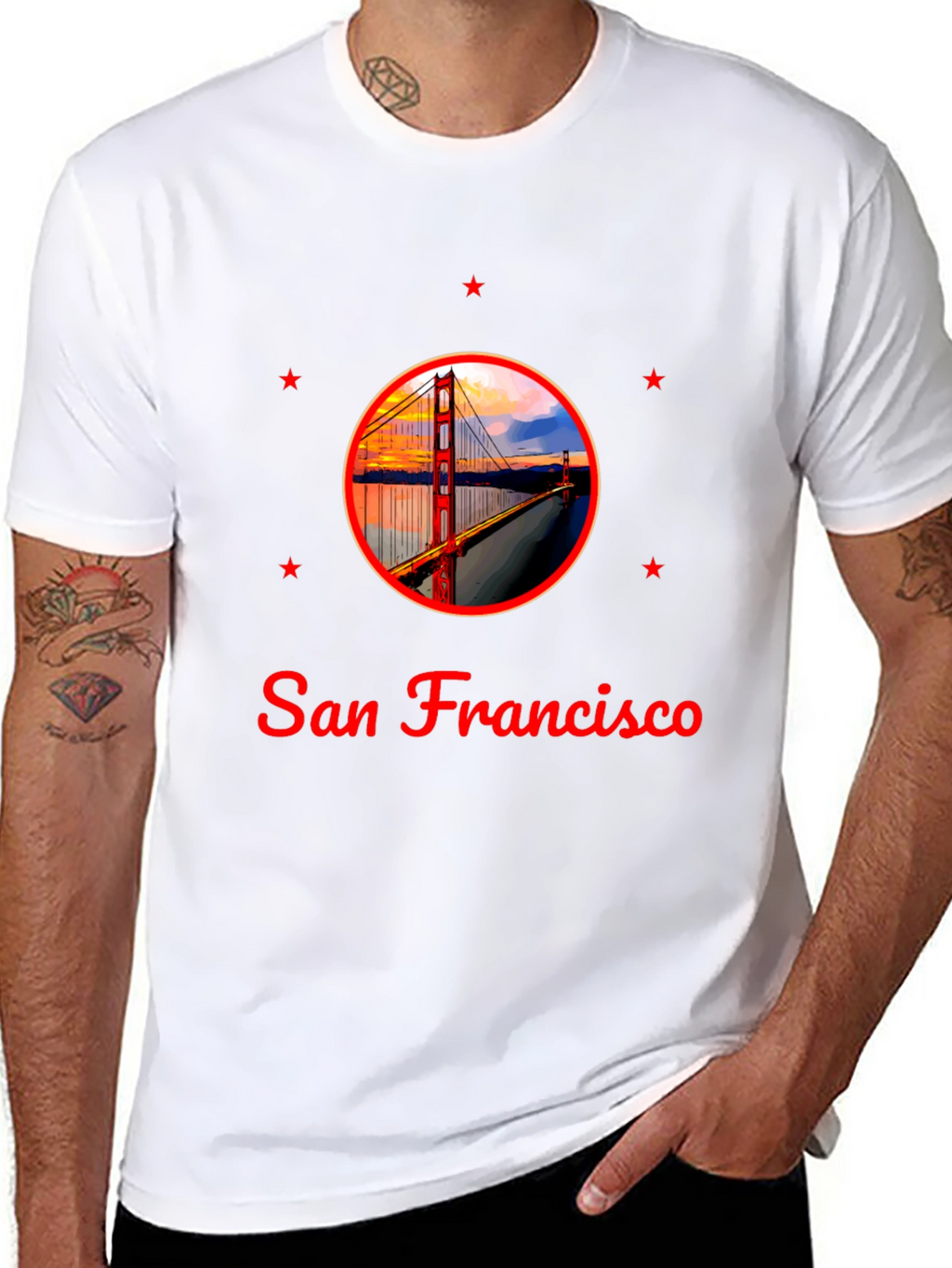 San Francisco Bridge Graphic Black T-Shirt