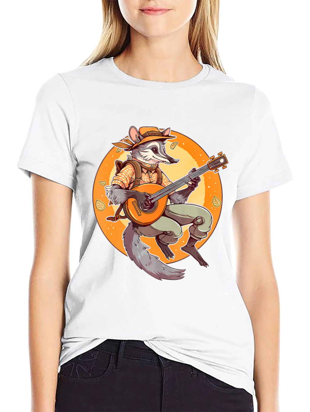Raccoon Musician Graphic T-Shirt