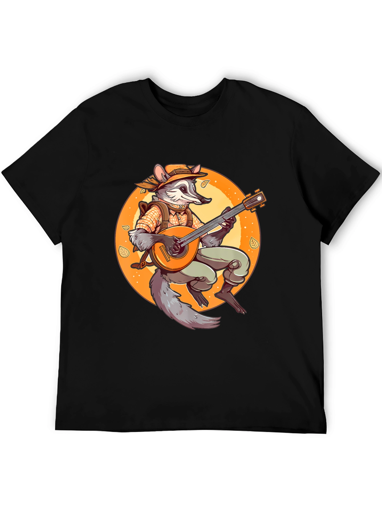 Raccoon Musician Graphic T-Shirt