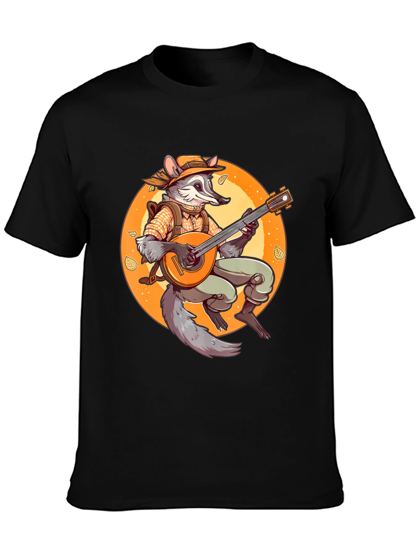 Raccoon Musician Graphic T-Shirt