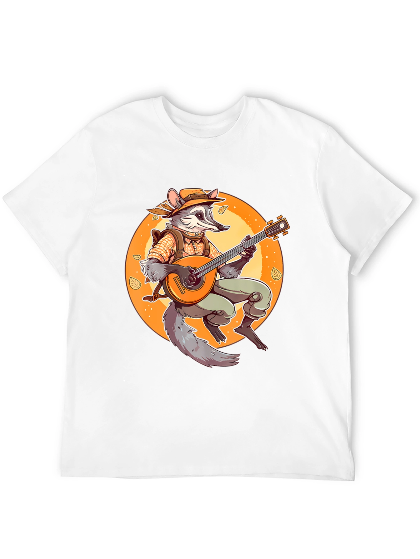 Raccoon Musician Graphic T-Shirt