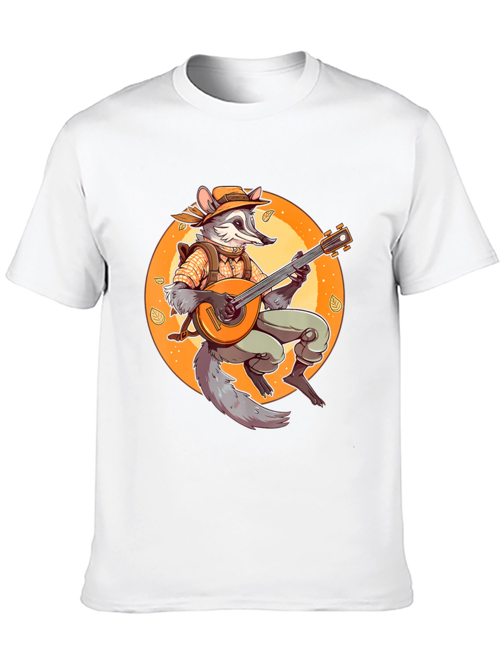 Raccoon Musician Graphic T-Shirt