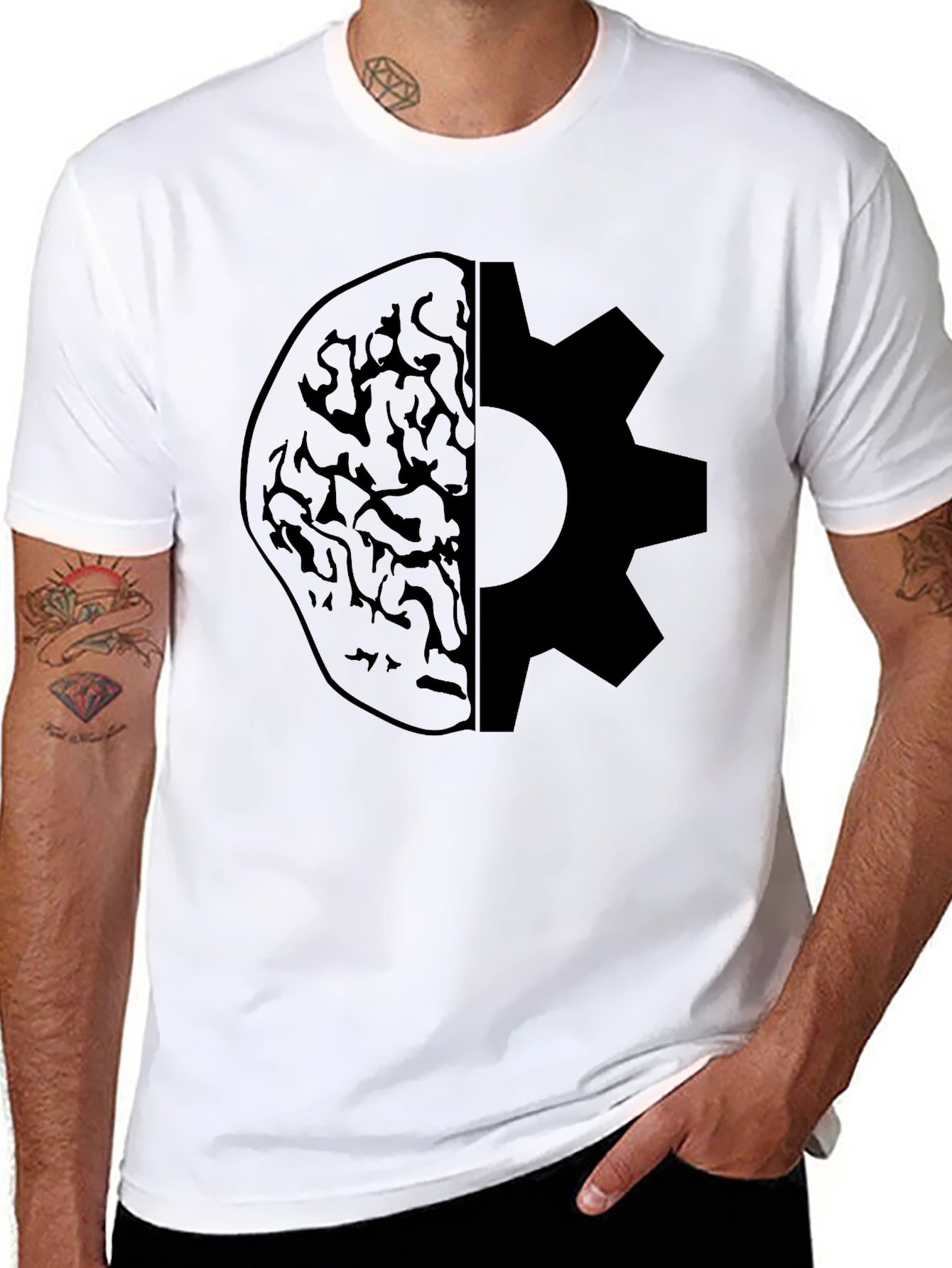 Brain & Gear T-Shirt - Think Smart Work Hard