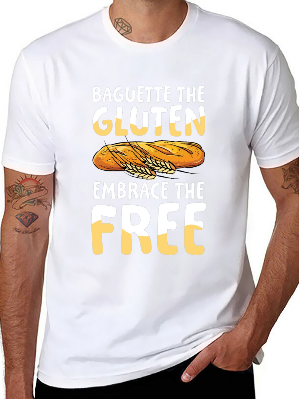 Baguette the Gluten Embrace the Free Graphic Tee