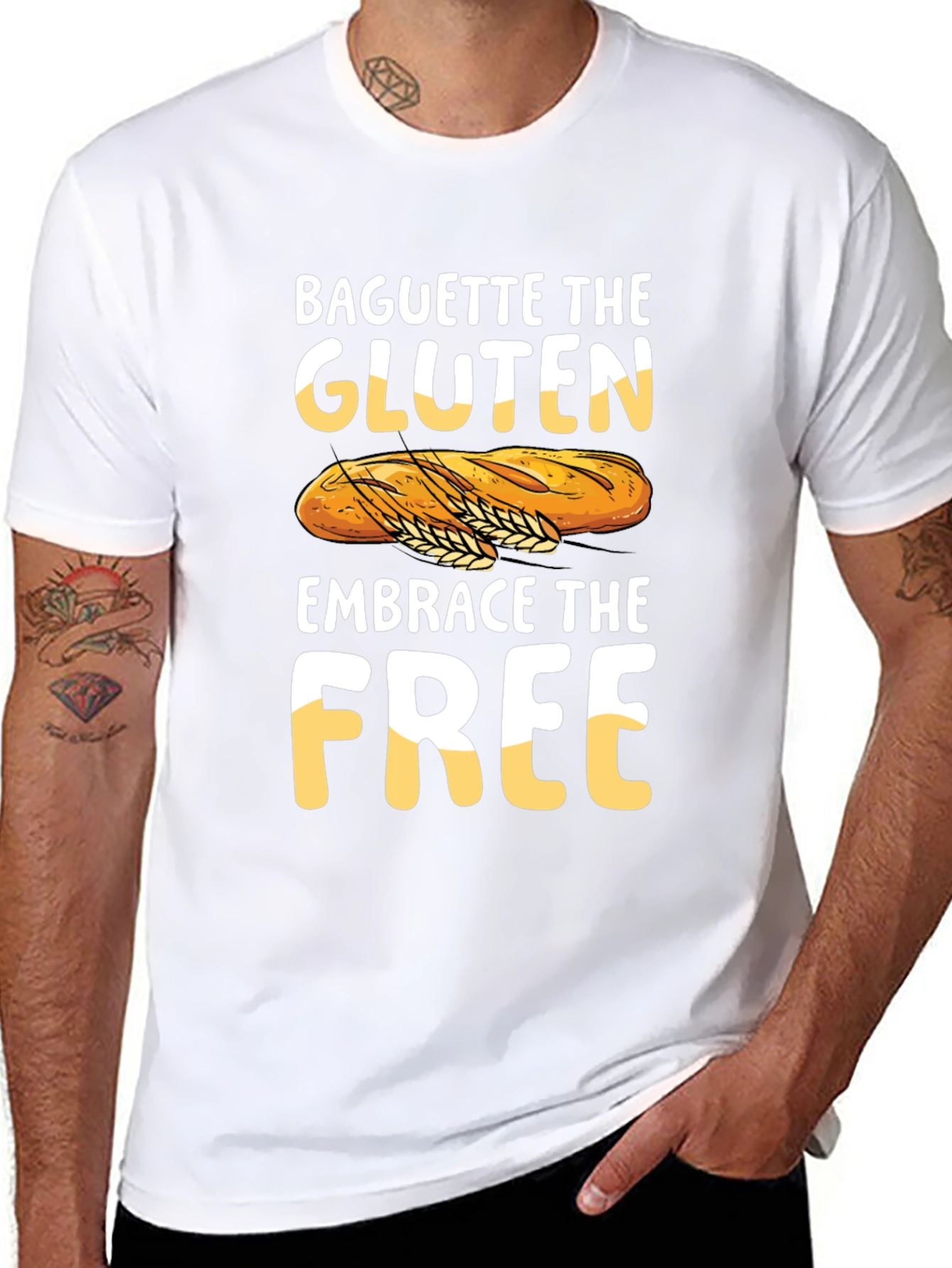 Baguette the Gluten Embrace the Free Graphic Tee