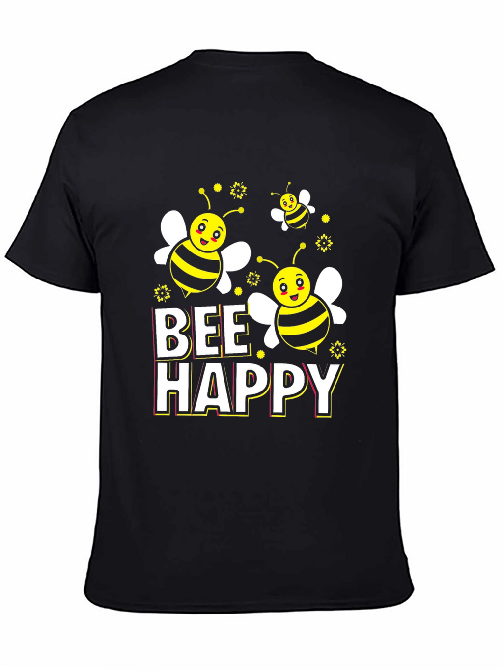 Bee Happy Graphic T-Shirt - Black