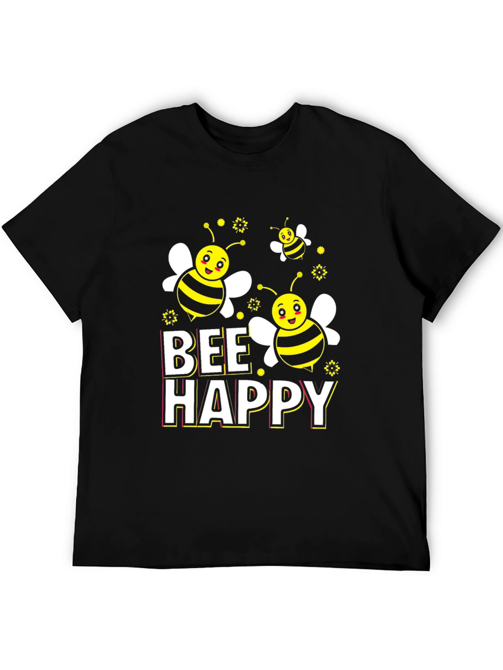 Bee Happy Graphic T-Shirt - Black