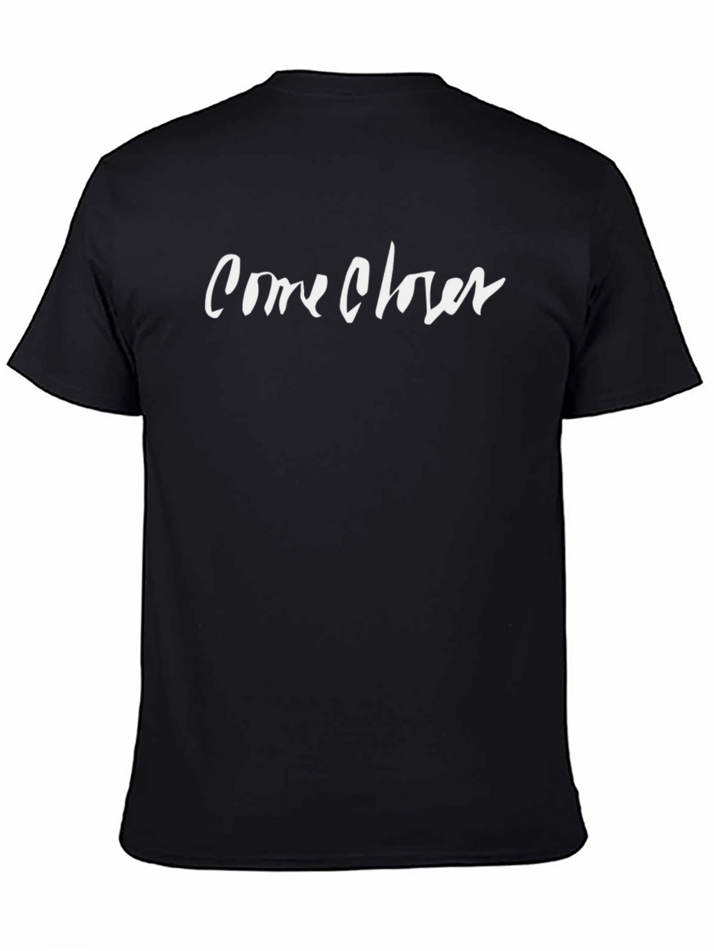 Come Closer Graphic Print Black T-Shirt