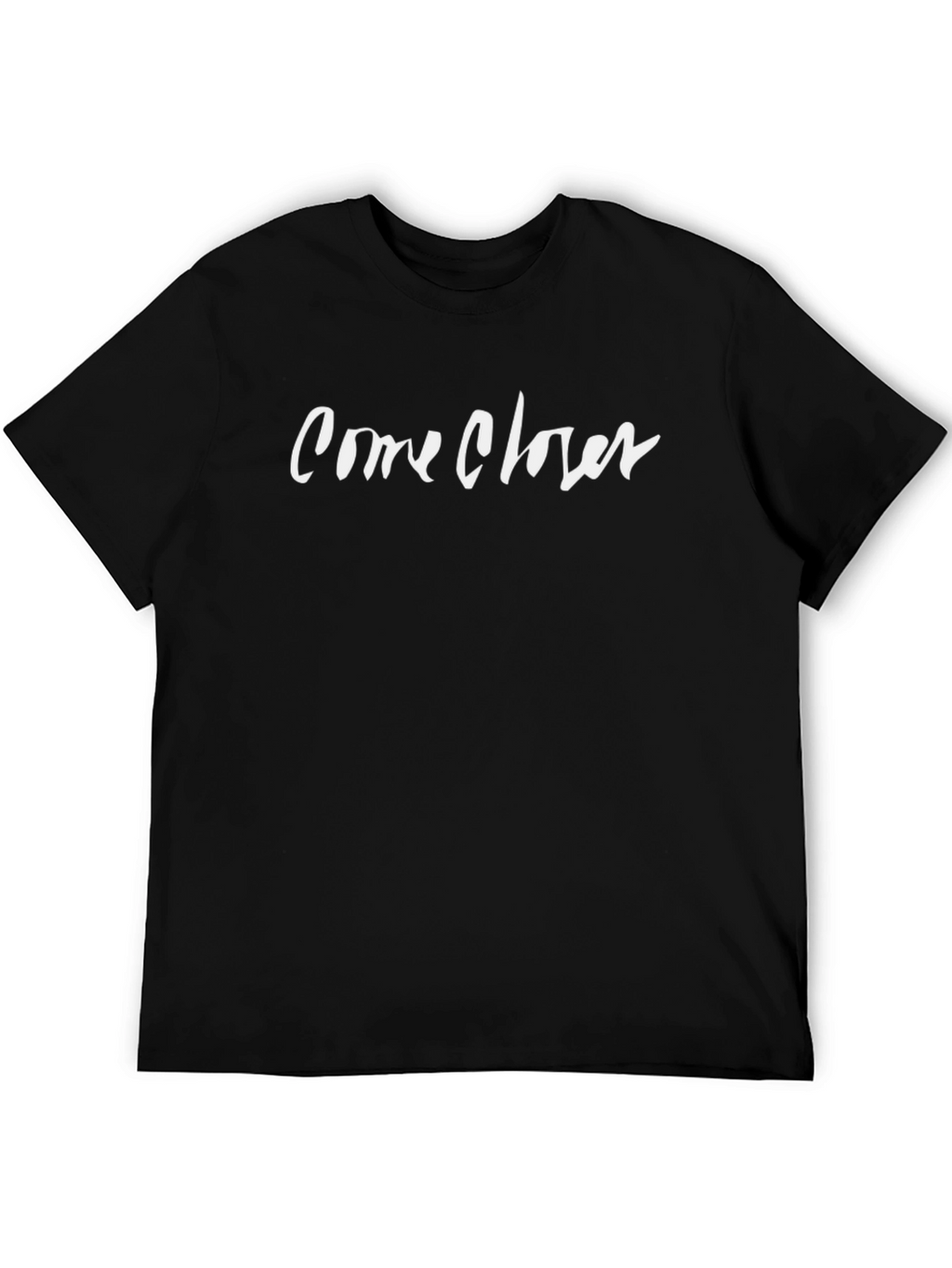 Come Closer Graphic Print Black T-Shirt