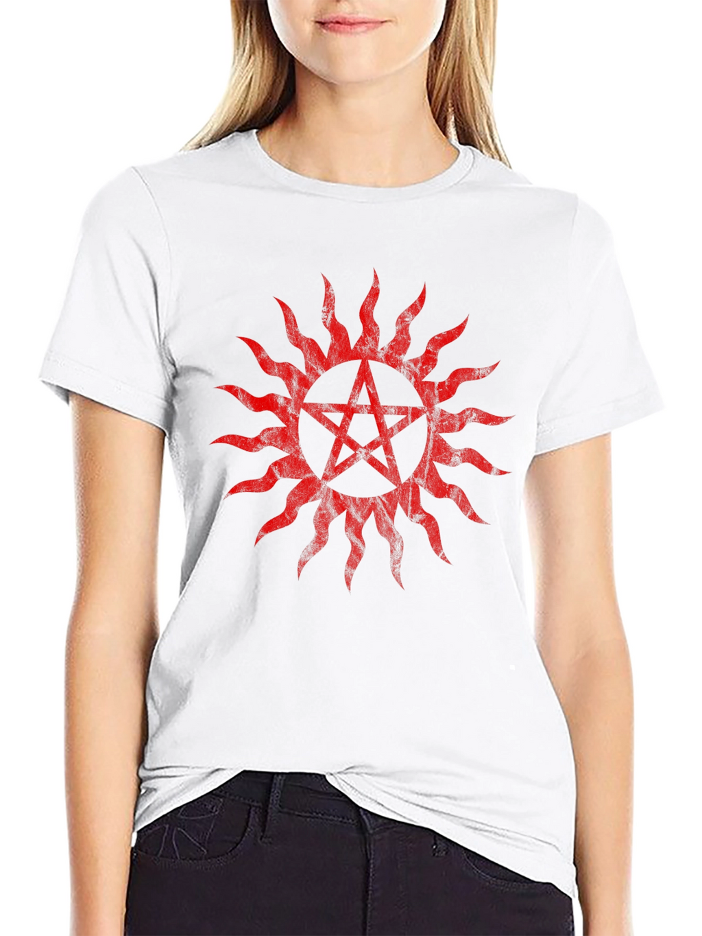 Red Anti-Possession Symbol Black T-Shirt