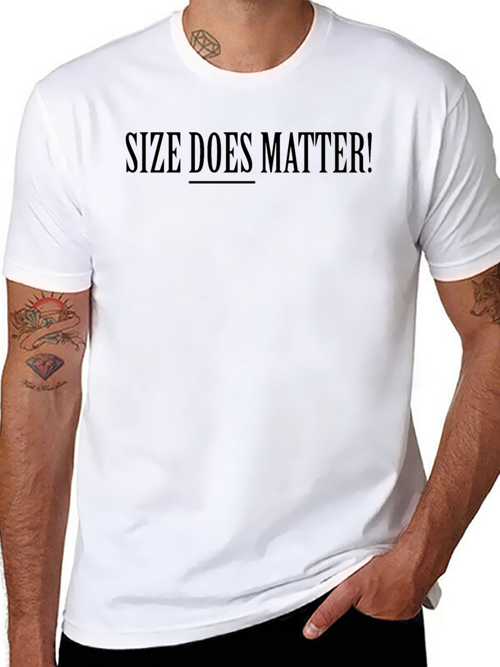 Size Does Matter Black Graphic Tee