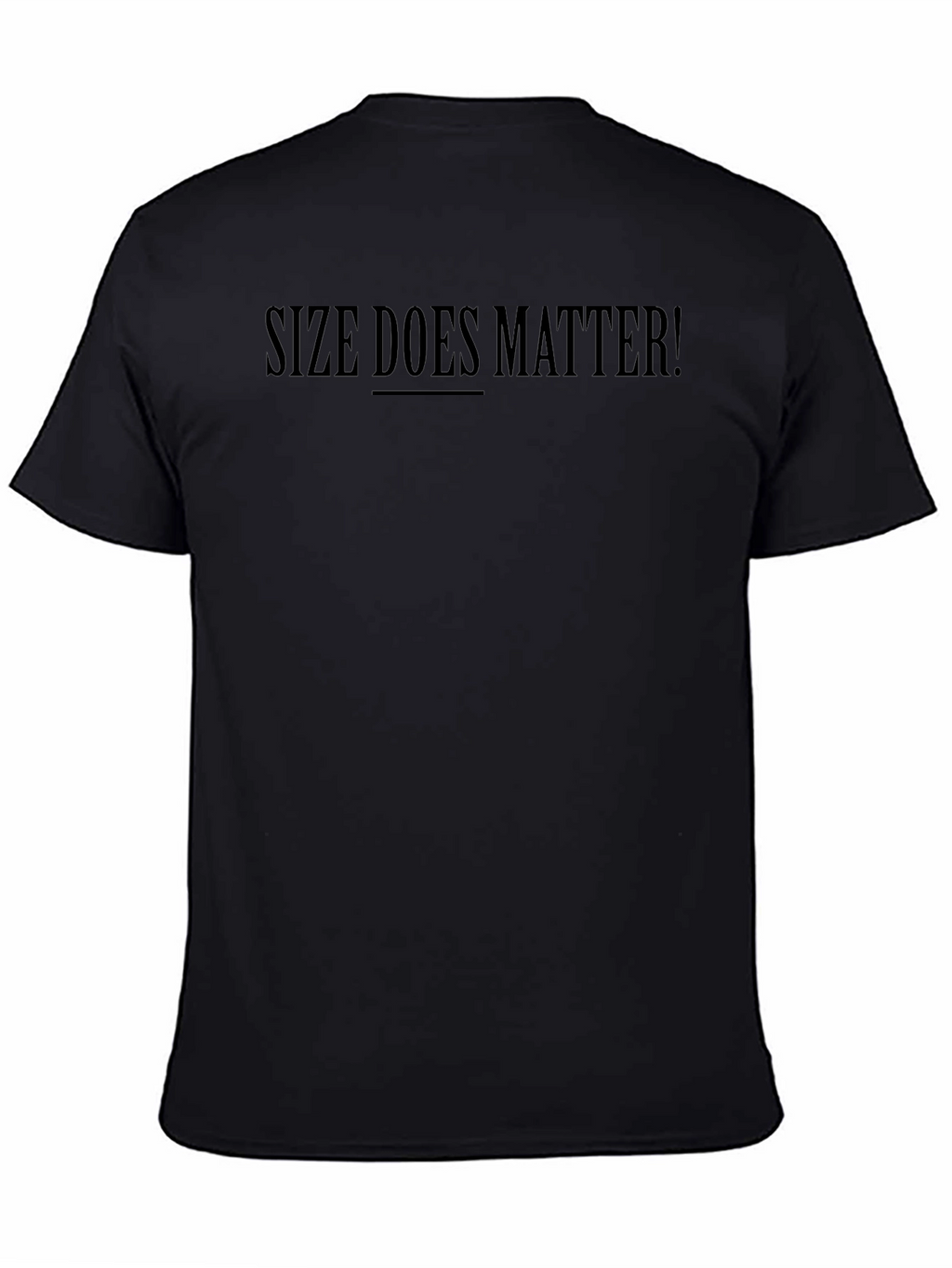 Size Does Matter Black Graphic Tee