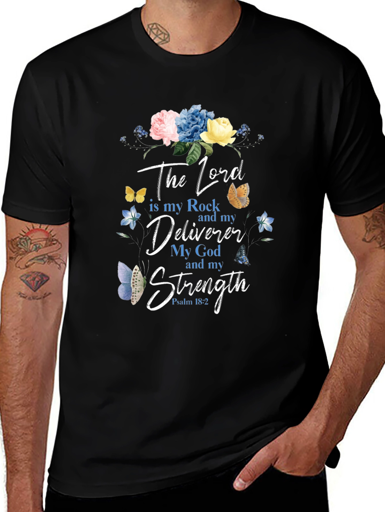Faith-Inspired Floral T-Shirt: The Lord is My Strength