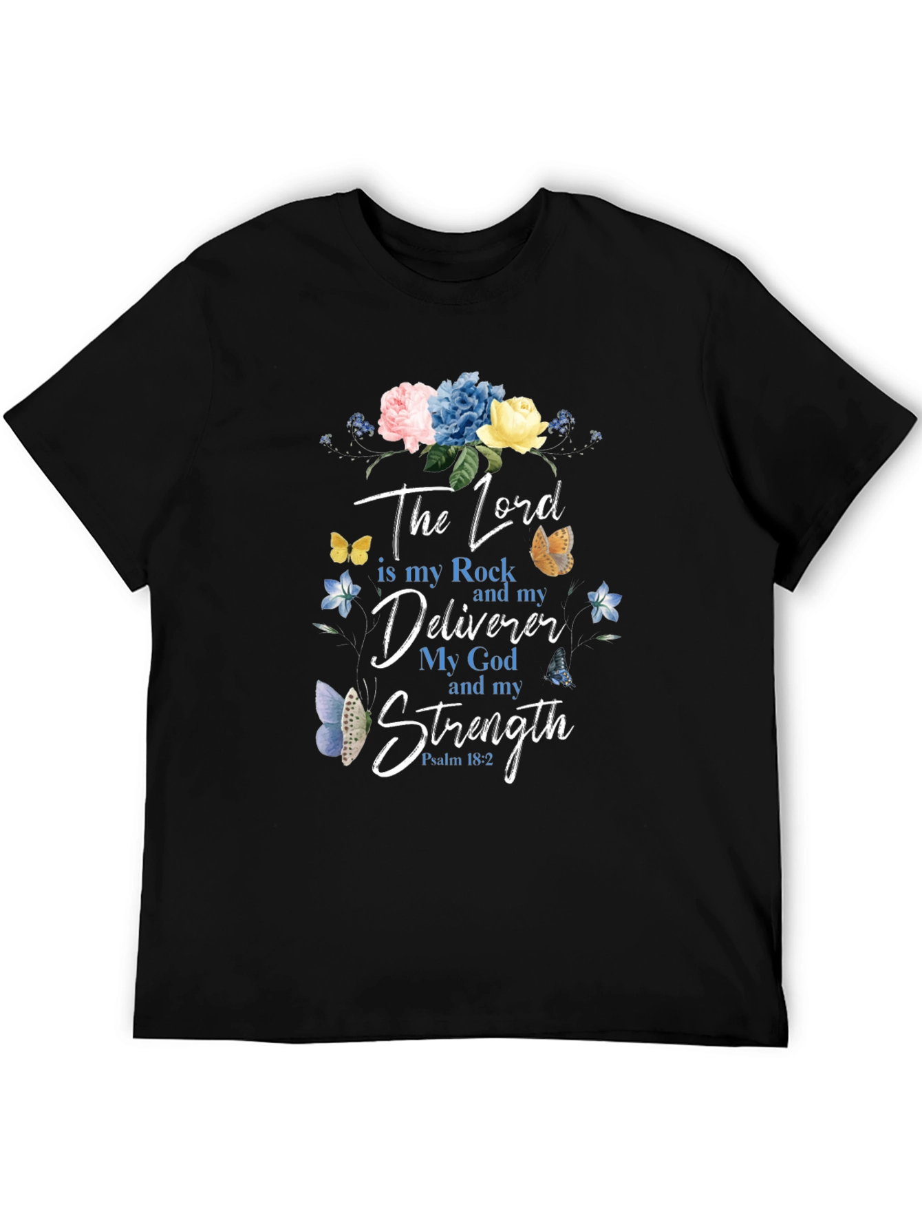 Faith-Inspired Floral T-Shirt: The Lord is My Strength