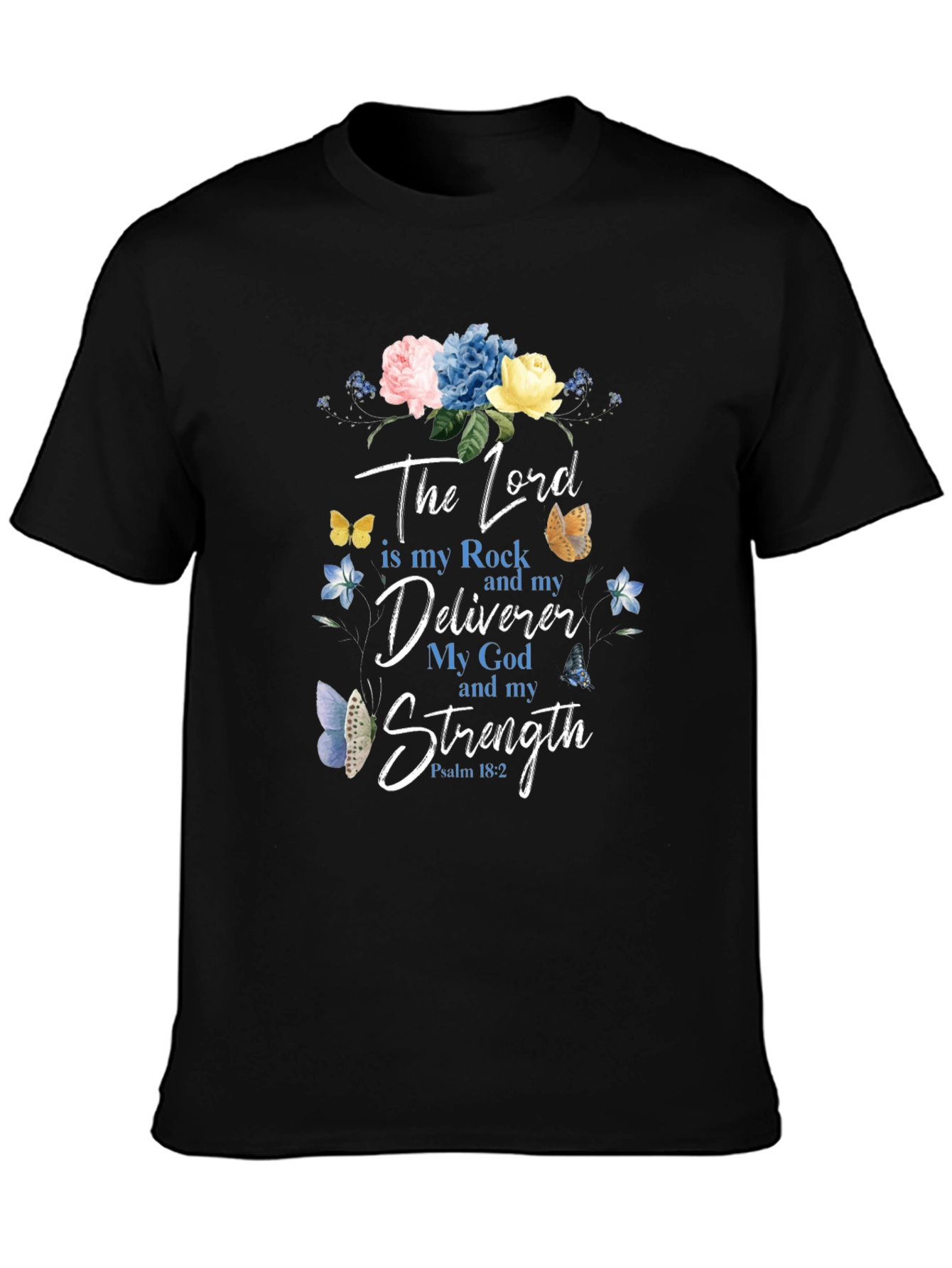 Faith-Inspired Floral T-Shirt: The Lord is My Strength