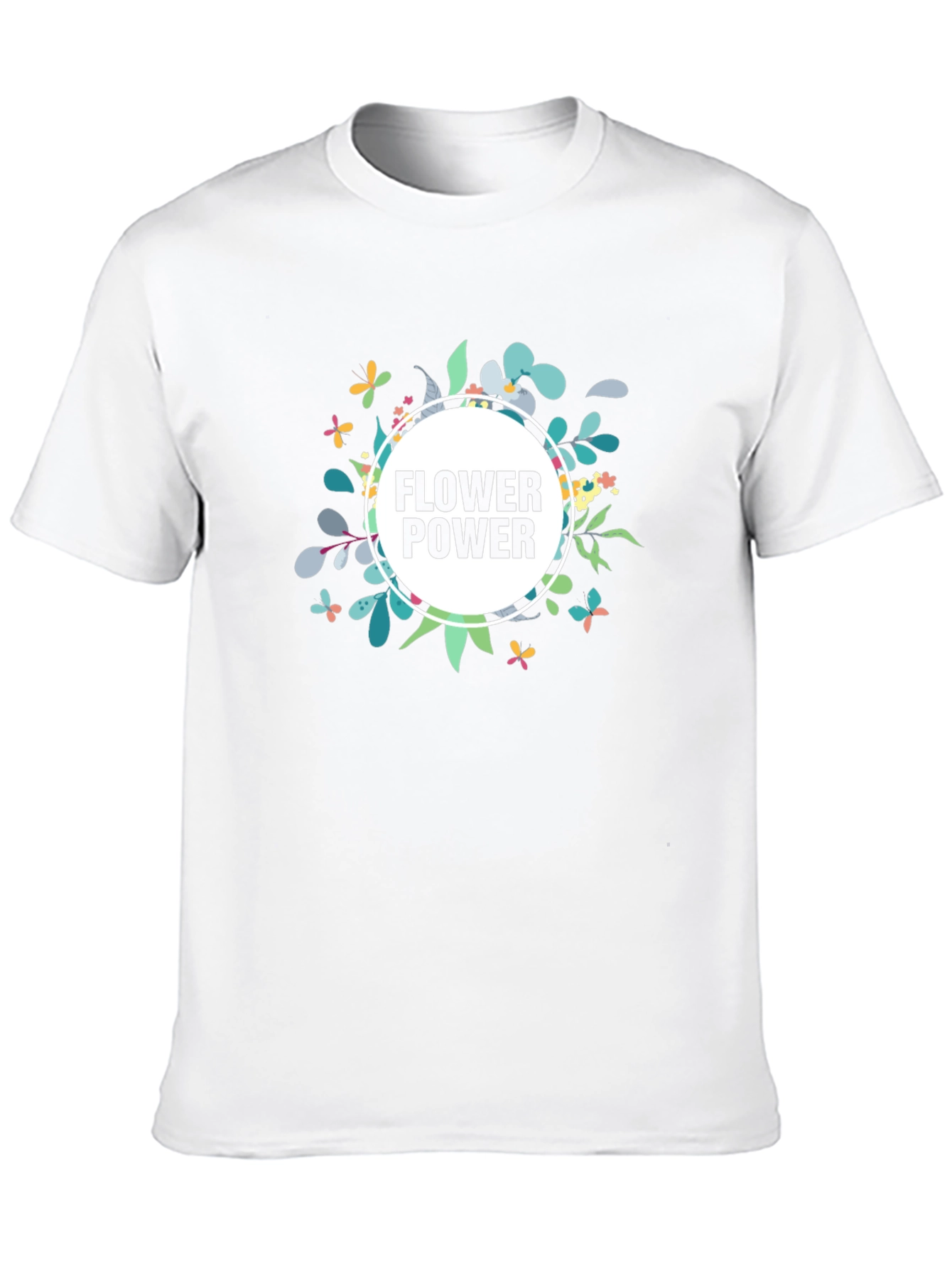 Flower Power Graphic Tee - Black Casual T-Shirt