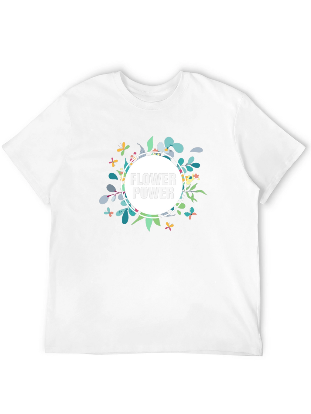 Flower Power Graphic Tee - Black Casual T-Shirt